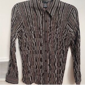 Easy 5th Pleated Button Up Shirt Blouse